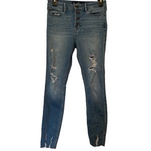 Hollister high-rise crop super skinny distressed size 27 jeans